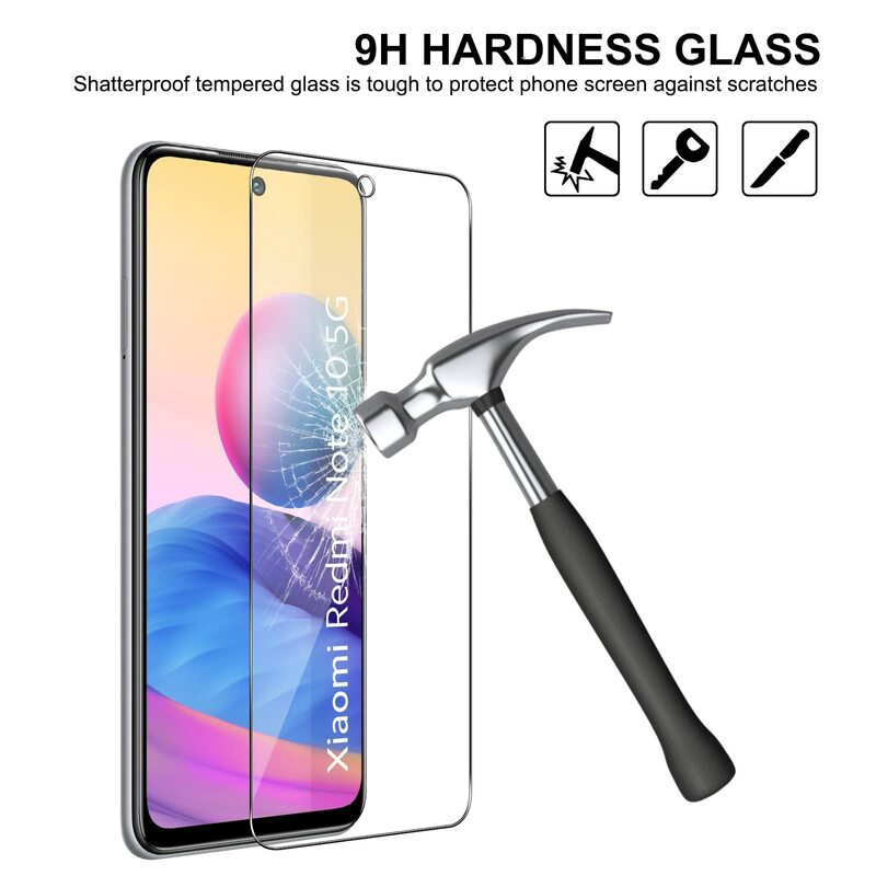 Screen Protector For Redmi Note 10 5G Xiaomi, Tempered Glass HD 9H Hight Aluminum Anti Scratch Case Friendly Free Shipping