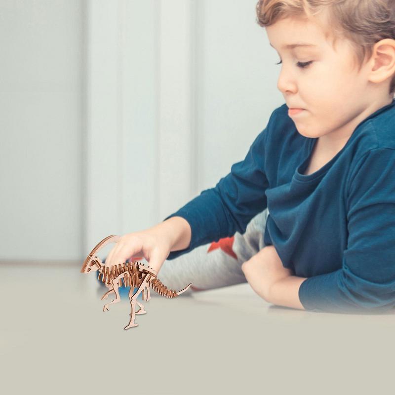 어린이 3D 공룡 퍼즐, 두뇌 티저 퍼즐, 교육용 스템 장난감, 성인 및 어린이용, 쉽고 안전하게 구축