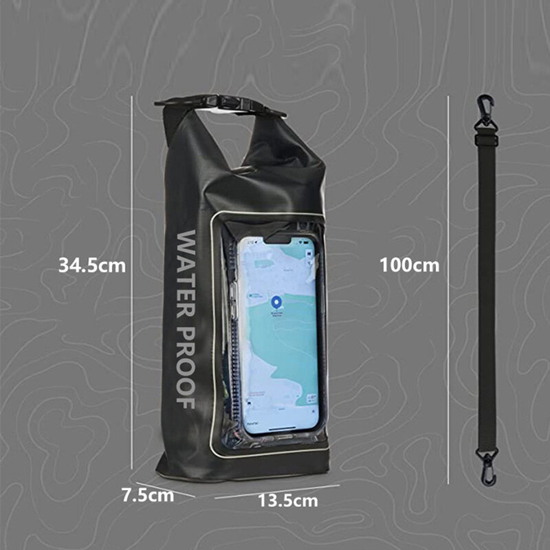 Bolsas impermeables de PVC para teléfono móvil, bolsa deportiva de natación, Rafting, surf, gimnasio, accesorios de playa, XA394Q, 2L