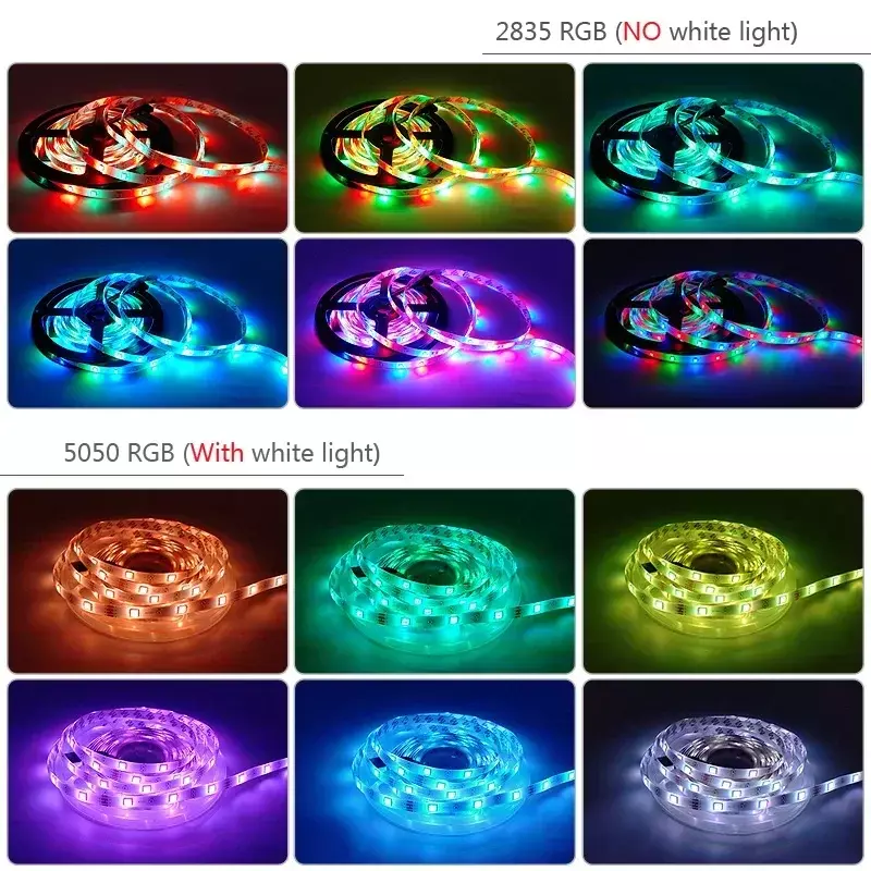 Bande lumineuse LED avec Wi-Fi, ruban de couleurs flexibles, diode Proy, éclairage LED, décor de pièce, prise UE uniquement, RVB 5050