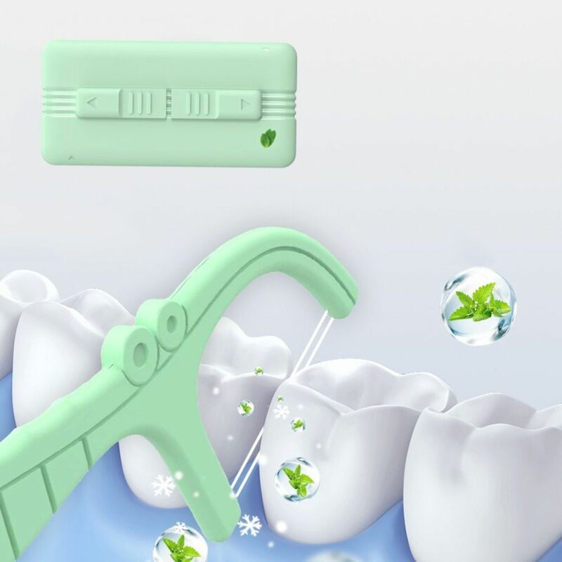 Contenedor de hilo Dental con diseño de sello, fácil empuje, salida Bilateral, caja de almacenamiento de hilo Dental automática, 10 unids/lote por caja