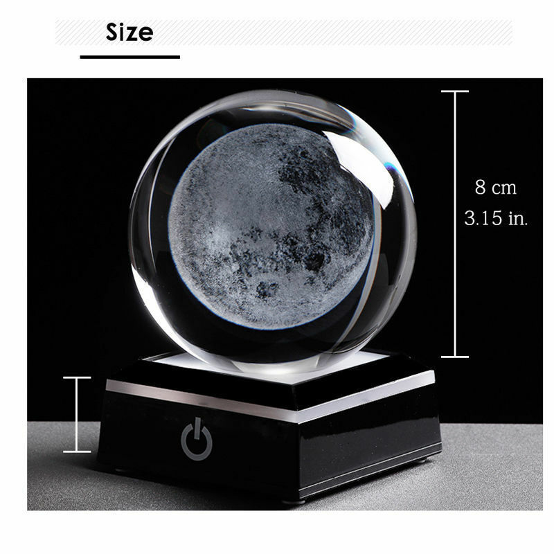 Kristallen Bol Laser Innerlijke Gravure Meteoor Zonnestelsel Bol Driedimensionale Miniatuur Planeet Decoratie Tafel Sfeer Licht
