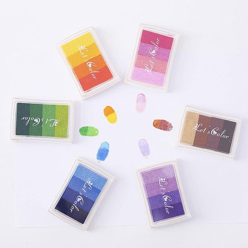 4 Farben Inkpad Craft Öl basierte DIY Tinten pads für Stempel Stoff Sammelalbum Hochzeit Dekor Finger abdruck Kinder Kunst liefern q9e3