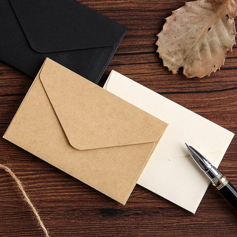 Enveloppe vierge en papier kraft avec porte-cartes, lettre d'invitation de mariage, petite enveloppe de fenêtre, fournitures de papeterie