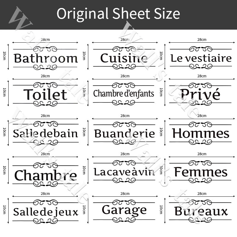 Französisch Version Badezimmer Toilette Zeichen Vinyl Aufkleber Aufkleber WC Zeichen Eingang Zeichen Tür Aufkleber für Frankreich nach Hause dekorative Aufkleber