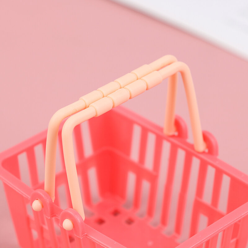 1 szt. Kosz na zakupy udają, że zabawki dzieci w Mini supermarkecie koszyk ręczny na zakupy w lalka Model domu na domek dla lalek