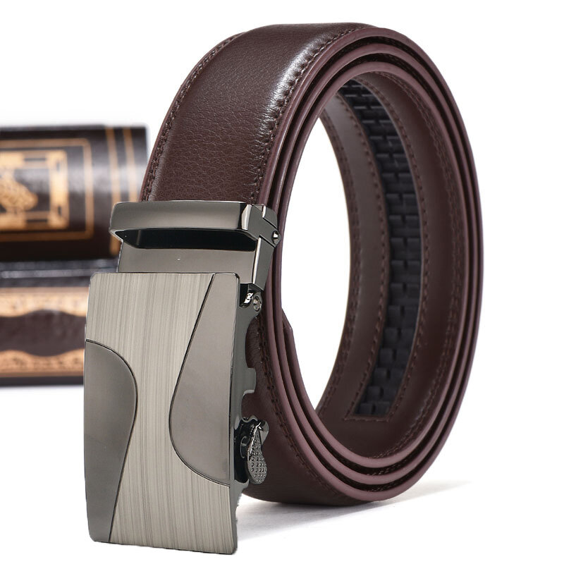 Cinturón de cuero con hebilla automática para hombre, cinturón de aleación de 3,5 cm para ocio, negocios, jóvenes, personas de mediana edad y ancianos, cinturón de diseñador, nuevo