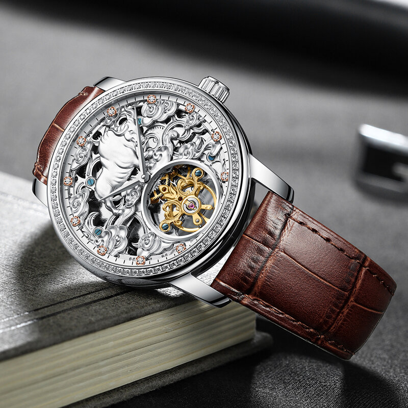 2022 nowy zegarek AILANG Top Luxury Gear zegarek Tourbillon wodoodporny zegarek do nurkowania męska złota bransoletka do zegarka mechanizm automatyczny