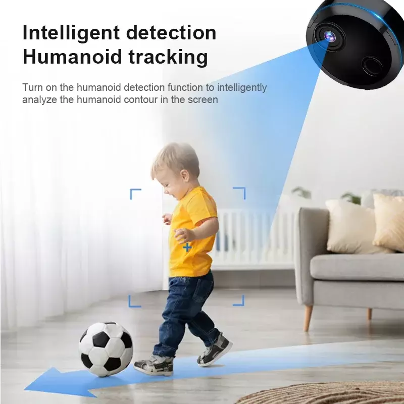 Bezpieczeństwo zdalny monitor sieciowy 1080P HD Mini domowa wewnętrzna kamera monitorująca Wi-Fi, wykrywanie ruchu, dziecko/zwierzę domowe/niania