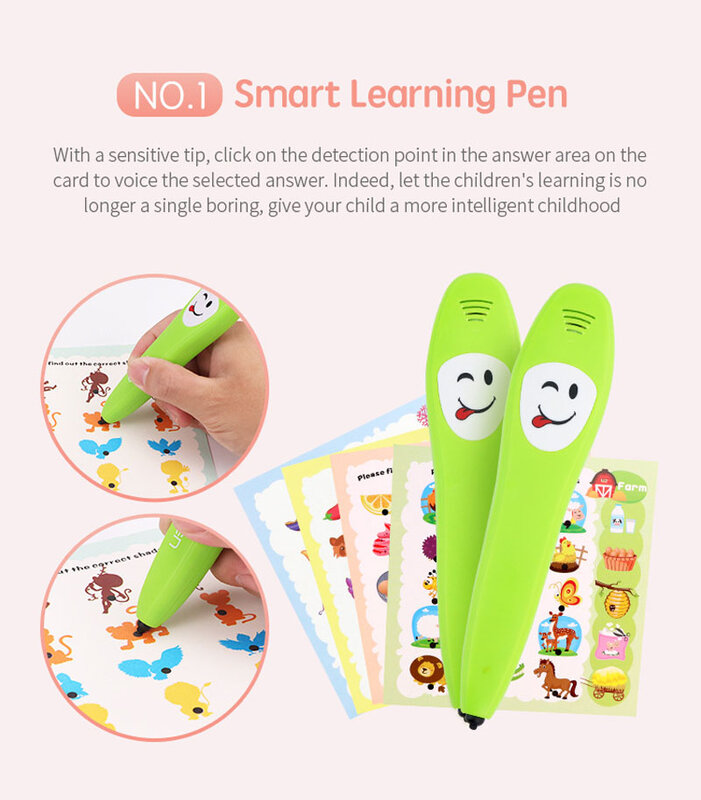 Smart Point Reading Pen Educational Read Learning English E Books Flashcards Version Kids Baby Gift Learning Toys for Children