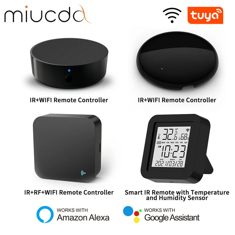 MIUCDA Tuya Remote Control WiFi IR rumah pintar IR pengendali jarak jauh Universal untuk TV DVD AC kontrol suara untuk Alexa Google Home