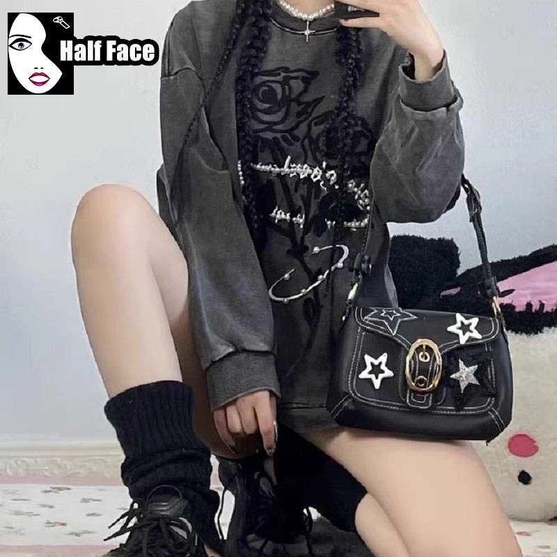 Y2K Spicy Girls Harajuku Women’s Gothic Punk NicheStar One Shoulder Lolita Mini Underarm package Vintage Crossbody Bags Tote