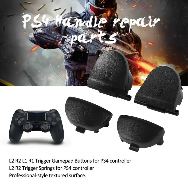 6 PCS Gamepad Repair Parts Replace Buttons R1 L1 R2 L2 Triggers For Dualshock 4 For PS4 Controller Electronic Accessories