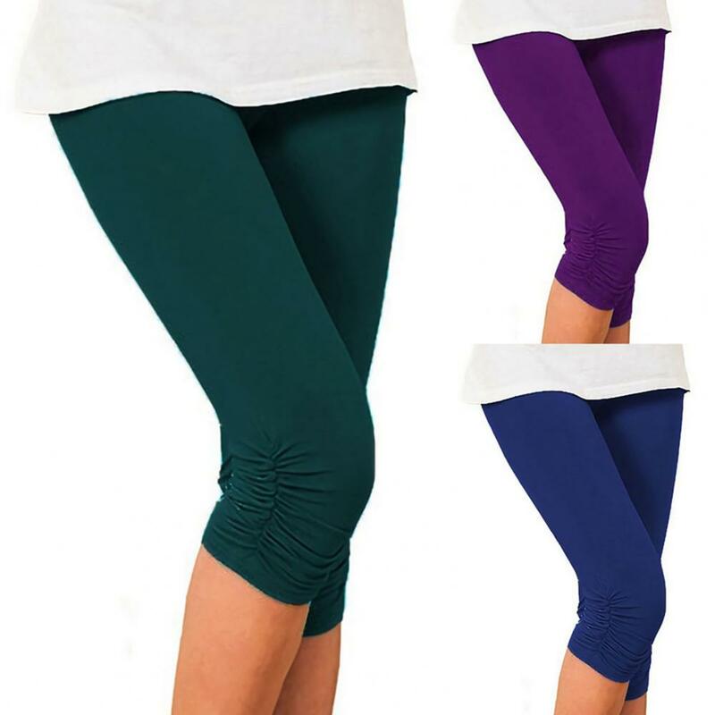 2024 nuove donne di grandi dimensioni estate vita sottile Leggings elasticizzati Color caramella pantaloni Capris pantaloni a matita Yoga colture per donna