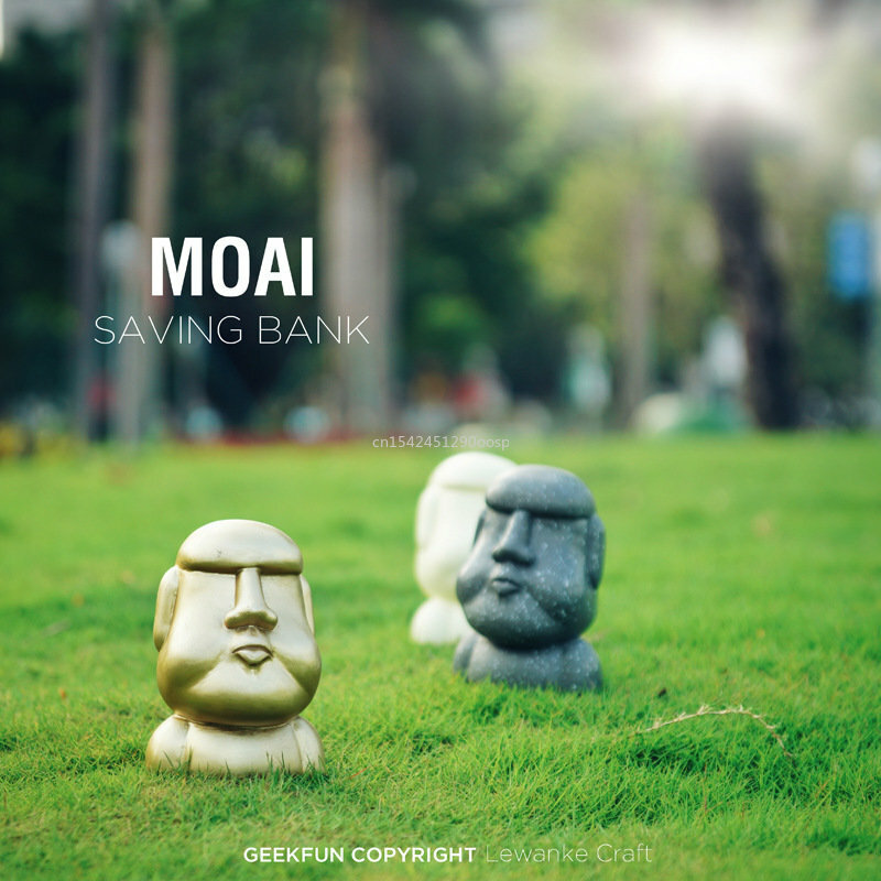 Pulau Paskah Kreatif Moai Moai Patung Batu Bentuk Koin Bank Kotak Uang Kotak Hadiah Anak-anak