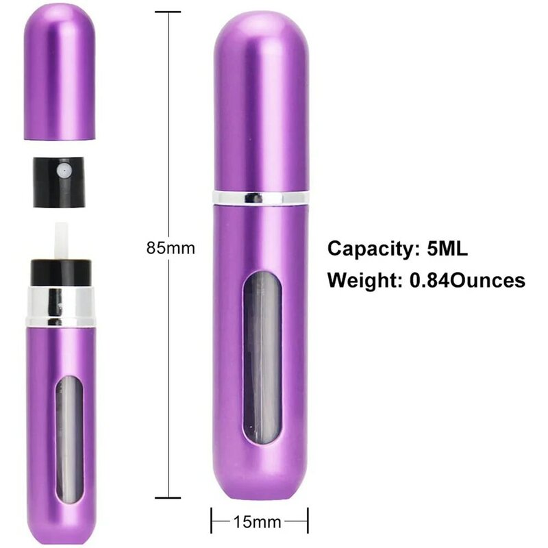 Mini flacone di profumo riutilizzabile portatile da 5/8ml con pompa per profumo Spray contenitori cosmetici vuoti da viaggio a casa flaconi per atomizzatore Spray