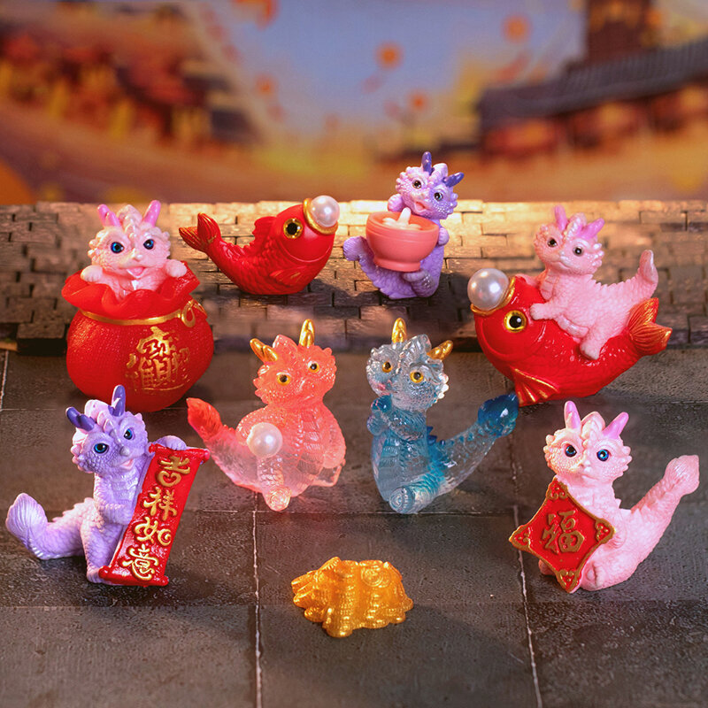 Mini figurine mignonne de dragon, décoration de micro paysage, maison de courses, jouet l'inventaire, ornement de l'année du dragon, cadeaux de nouvel an, 2024