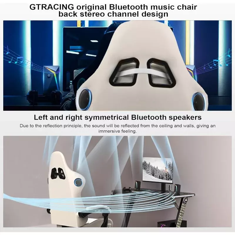 Krzesło GTPLAYER gry komputerowe krzesło (skóra, kość słoniowa)