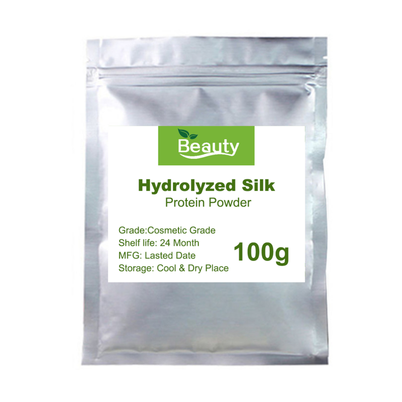 Polvo de proteína de seda hidrolizada de alta calidad, materias primas cosméticas, suministro caliente