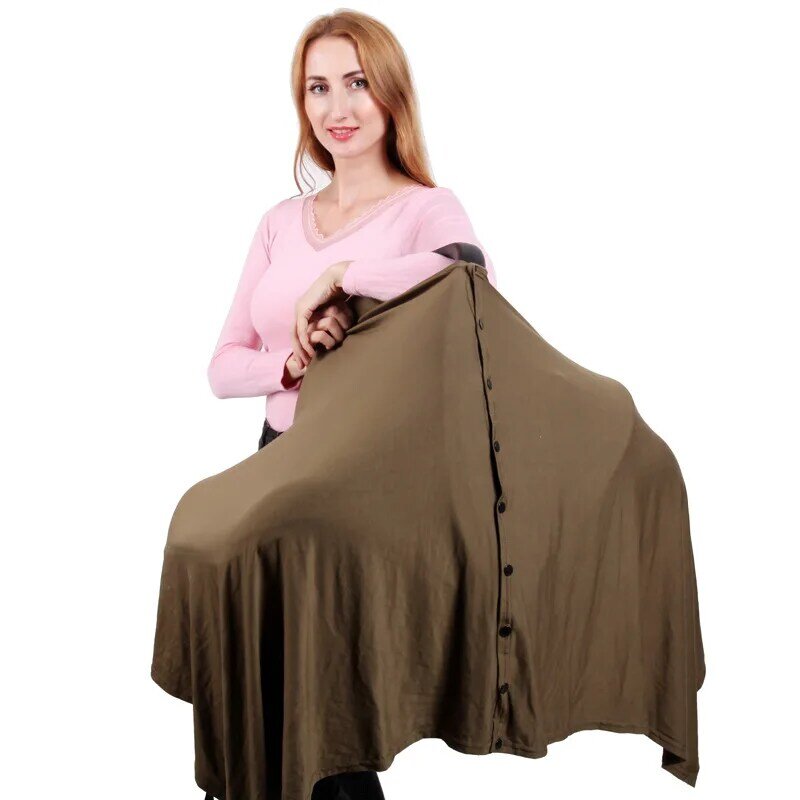 Mother Nursing Covers Soft Long Nursing Scarf Solid Modal Snap Button Baby Stroller Cover Multifunctional