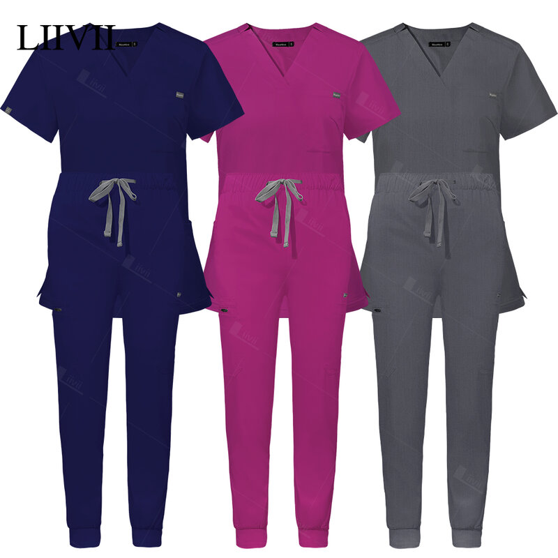 Ziekenhuis Medisch Uniform Vrouwen Verpleegkundige Uniformen Scrubs Set Chirurgische Uniform Kliniek Werkkleding Verpleegkundige Accessoires XS-XXL Pak