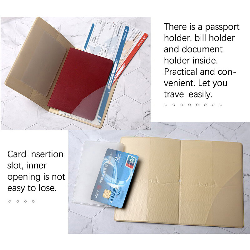Fashion Leather Men Women Travel Passport Cover Case Card ID Holders Cute Travel Accessories Passport Holder