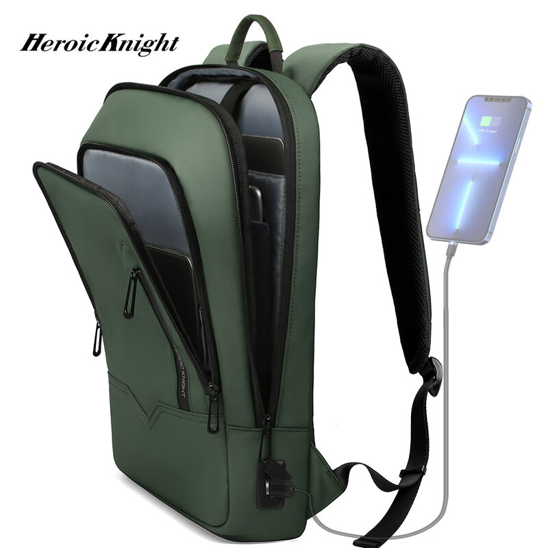 Heroic Knight-mochila delgada de negocios para hombre, morral de viaje ligero para tableta, ordenador portátil de bolsa para 14 ", 15,6" y 17 ", para el trabajo y la Universidad