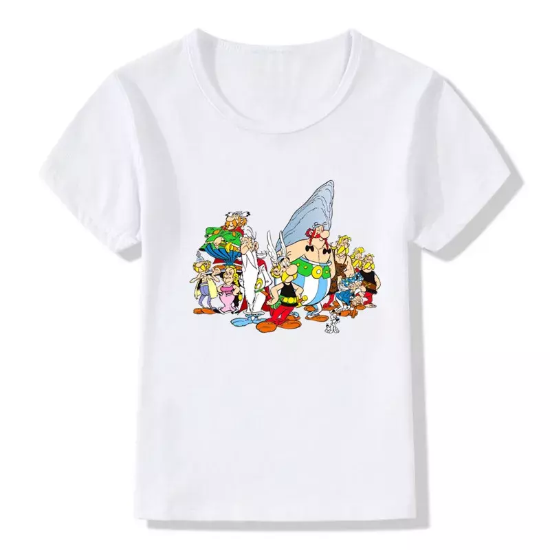Die Abenteuer von Asterix Und Obelix Cartoon Print Lustige Jungen T shirt Kinder T Shirt Sommer Casual Baby Mädchen Kleidung tops, HKP5448