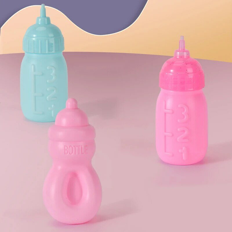 Accesorios para muñecas de bebé recién nacido, botella simulada y pezón, taza de aprendizaje de plástico, escena en miniatura, modelo de casa de muñecas, decoración DIY