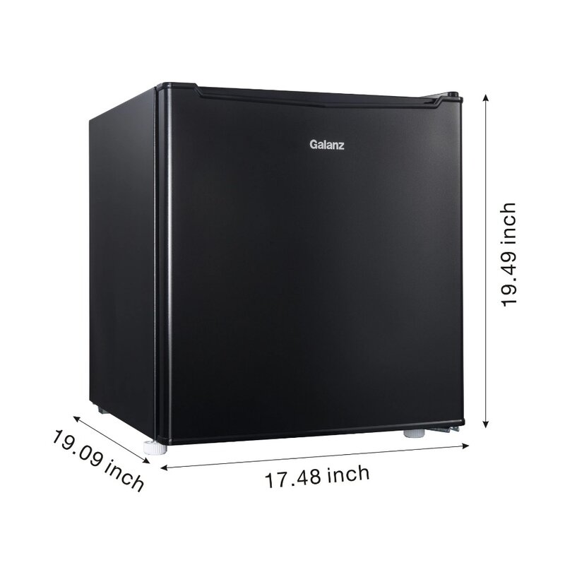 Galanz ประตูเดียวขนาด1.7นิ้วตู้เย็นขนาดเล็กสีดำใหม่2023ประตู