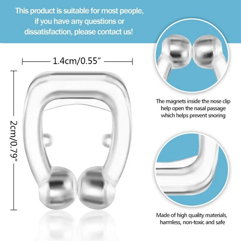 Professional Anti Snoring Device Silica Gel Magnetic Anti Snore Clip Transparent Stop Snoring Device Nose Clip Drop Shipping