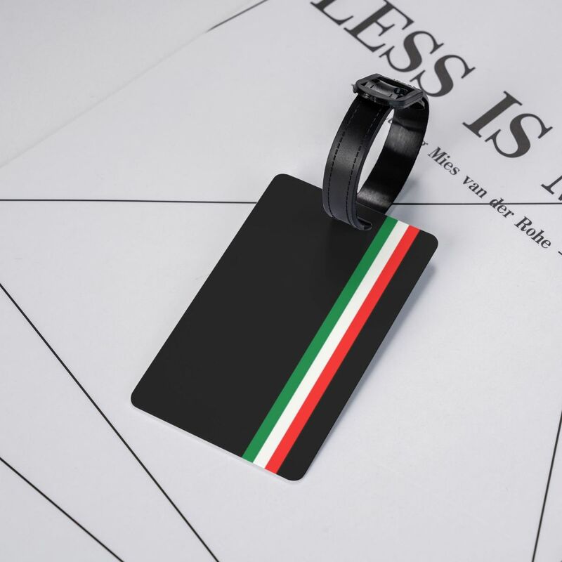 Минималистичный итальянский флаг, бирки для багажа, для чемоданов, модные итальянские бирки для багажа, личная Обложка, идентификационная этикетка