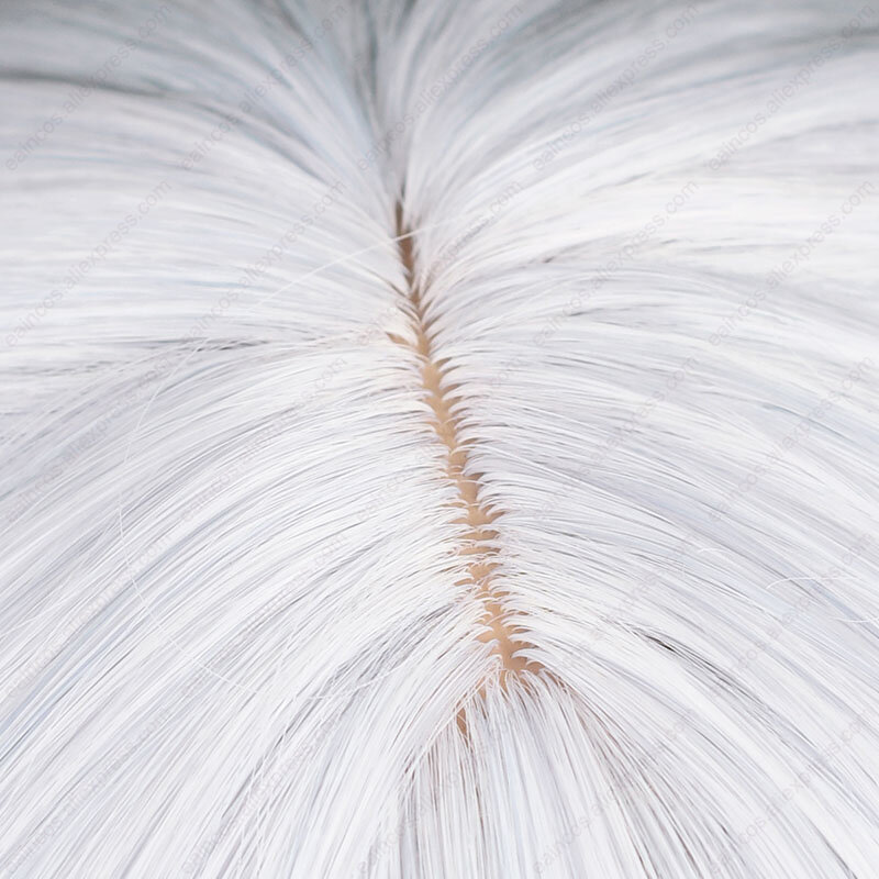 Springbloom Missive Kamisato Ayaka Cosplay Pruik 30Cm Zilver Blauw Gevlochten Pruiken Hittebestendig Synthetisch Haar