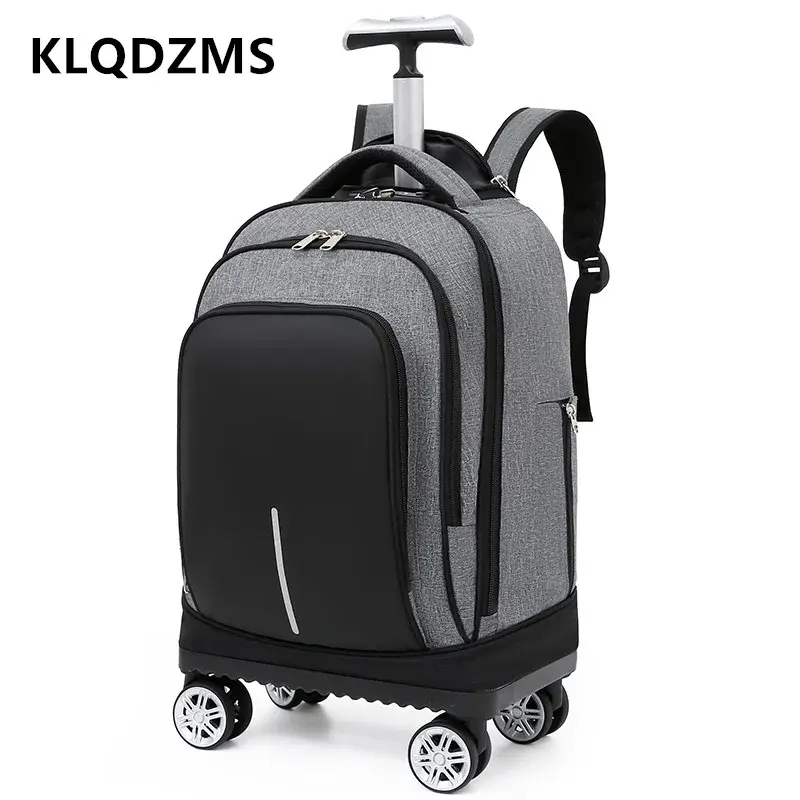 KLQDZMS 수하물 여행 가방, 18 인치 탑승 상자, 나일론 트롤리 백, 다기능 숄더백, 휴대 여행 가방
