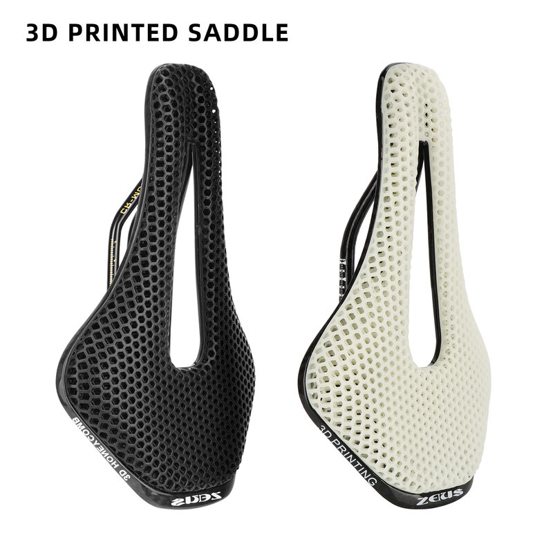 Sillín de bicicleta con estampado 3D, asiento hueco, cómodo, transpirable, ultraligero, de Nailon/fibra de carbono, piezas de ciclismo
