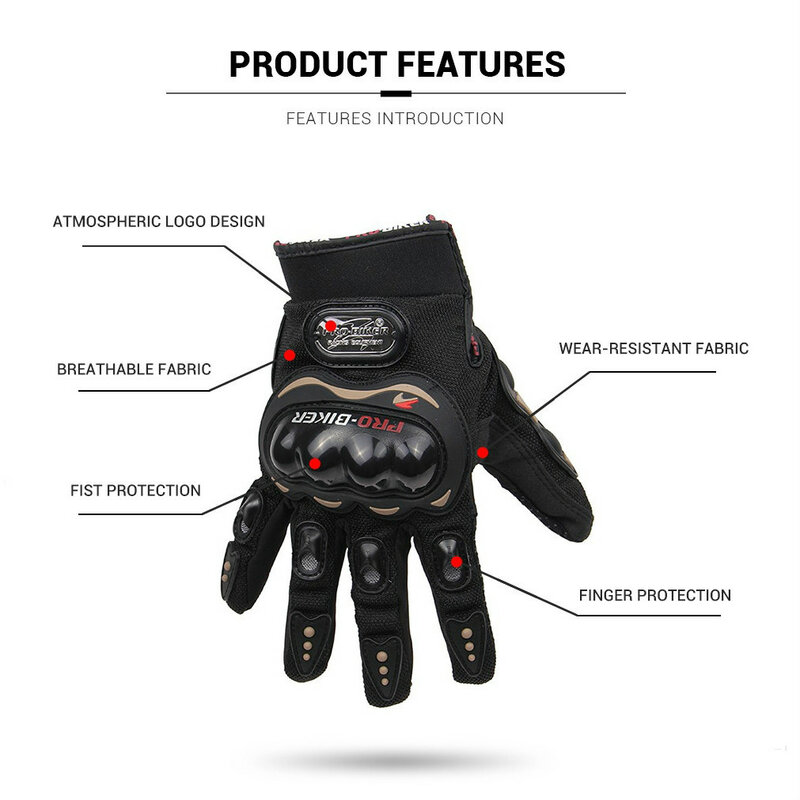 Motorcycle Gloves Full Finger Protective  Anti-drop Anti-skid Wear Thickened Riding   Unisex Winter Moto 