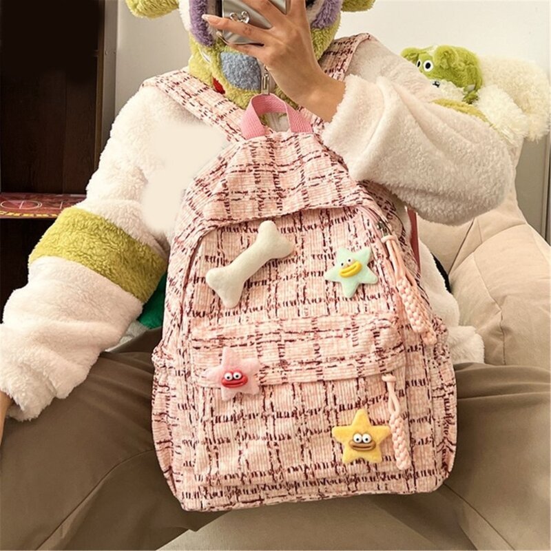 Рюкзак с двойным ремнем, сумка через плечо, легкие сумки для книг для девочек-студентов, универсальный рюкзак, школьные сумки