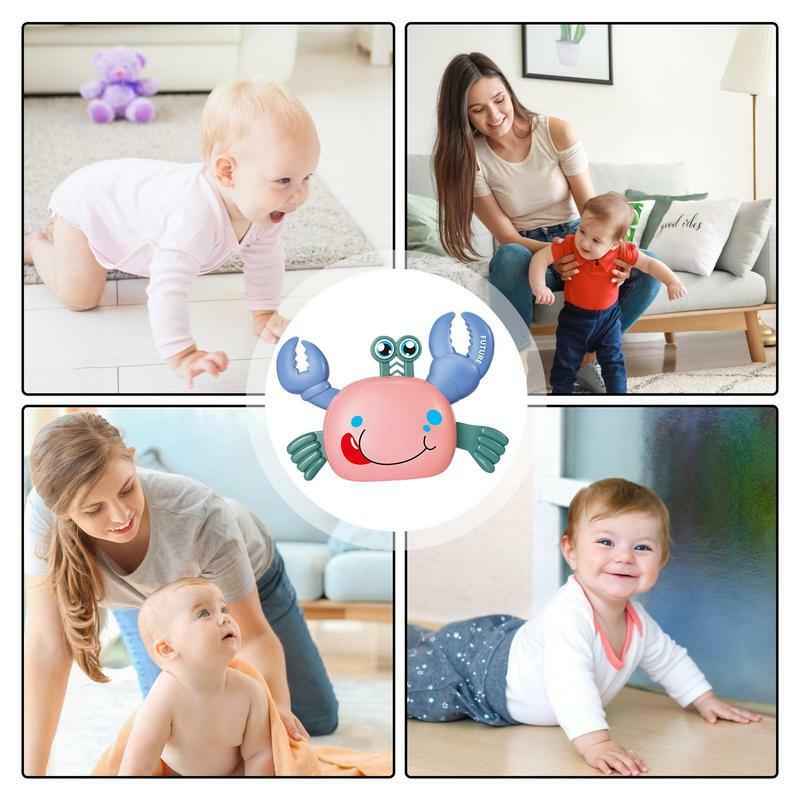 Juguete electrónico de cangrejo que baila gateando con luz y sonido, juguete educativo interactivo para padres e hijos, regalo de aprendizaje para niños