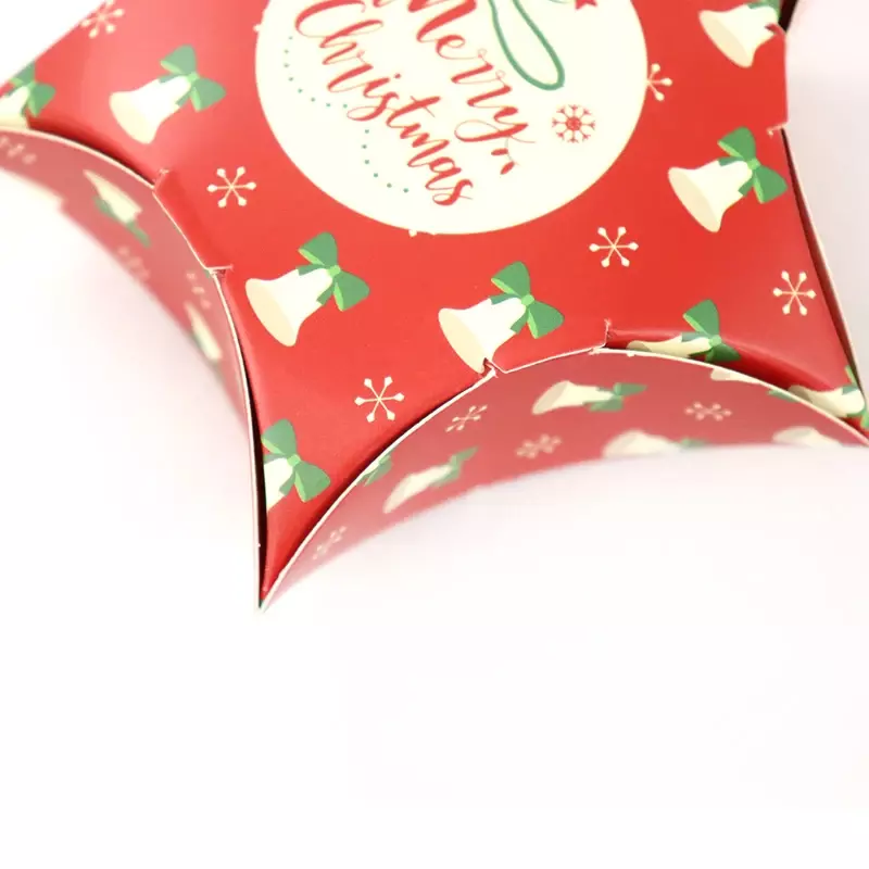 กล่องกระดาษสีตกแต่งที่สร้างสรรค์รูปดาวขนาดเล็กสำหรับห่อขนมสุขสันต์วันคริสต์มาสโลโก้แบบกำหนดเอง