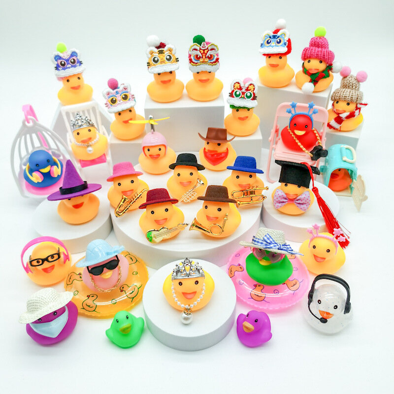 Accesorios de pato de goma, accesorios para Mini muñecas, sombrero a granel, tocado para Mini pato de goma, accesorios para pato