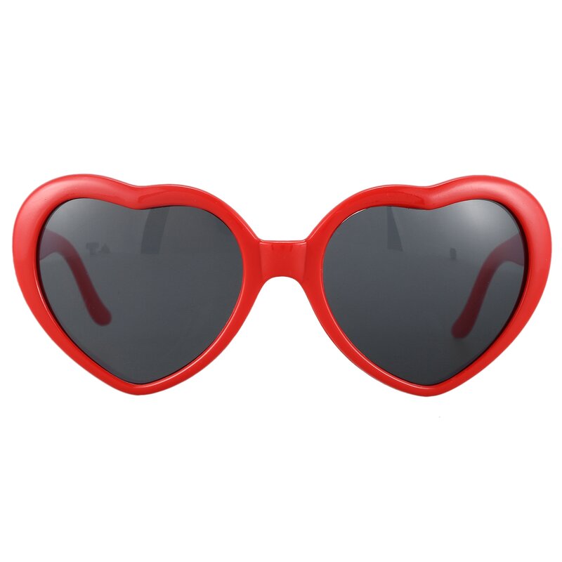 Modne słodkie Retro Love w kształcie serca Lolita okulary przeciwsłoneczne Party HOT - Red