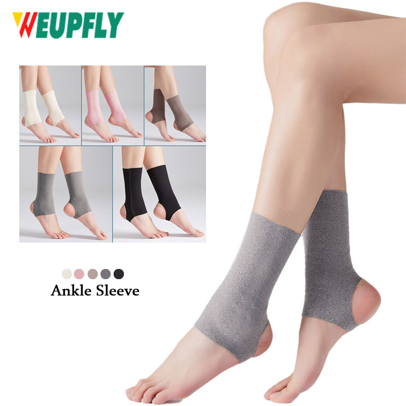 1 Pair Ankle Sleeve - Lightweight and Low-Profile Compression Ankle Sleeve Ideal for Mild Ankle Sprains, Arthritis, and Soreness