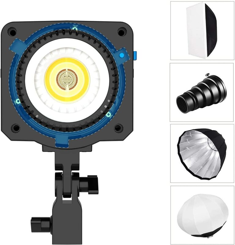 Sokani X100 RGB LED 비디오 조명 앱 제어, 사진 비디오 녹화 야외 촬영용 보웬스 마운트 조명, X100, 100W