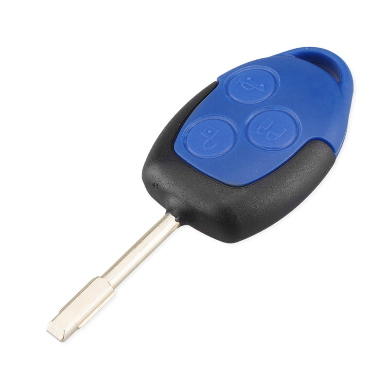 ECUTOOL Brand New 3 Buttons Transit Connect Set Remote Control Key Shell For Ford A17 Blade Blue Case Replacement