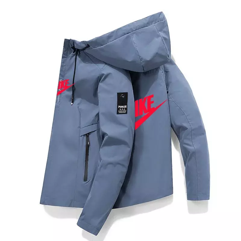 Мужская бейсбольная куртка с капюшоном, ветрозащитная спортивная куртка на молнии, повседневная, для улицы, для весны и осени, инновационная модель 2024 года