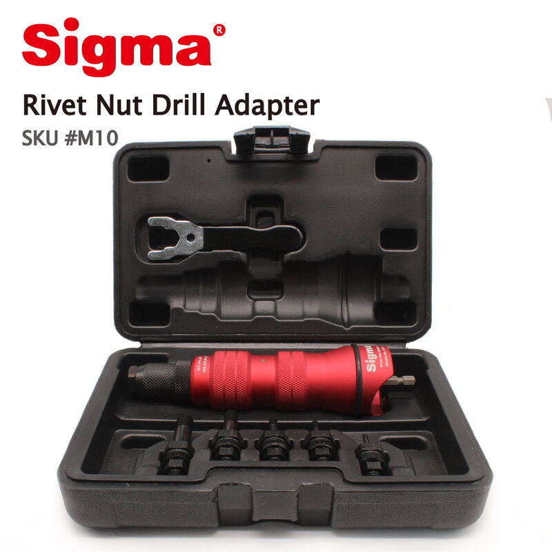 Sigma # m10 adaptador de broca porca rebite rosqueado resistente sem fio ou elétrica ferramenta elétrica acessório alternativa pistola porca rebite ar