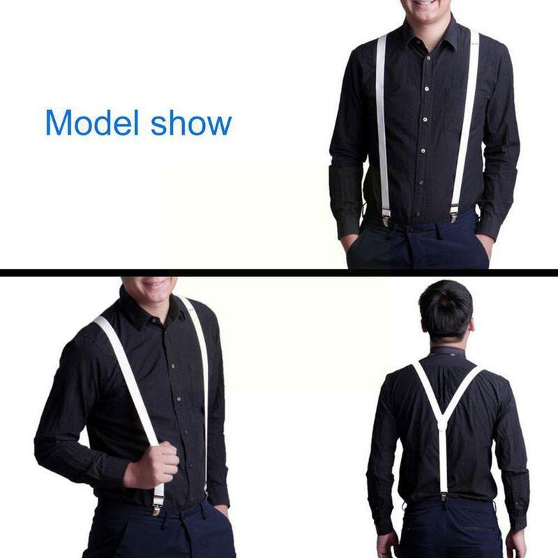 Celana Suspender Dewasa pria wanita, sangat elastis dapat disesuaikan celana Hombre Bretelle antes tirmujer Suspender untuk kemeja N0S2