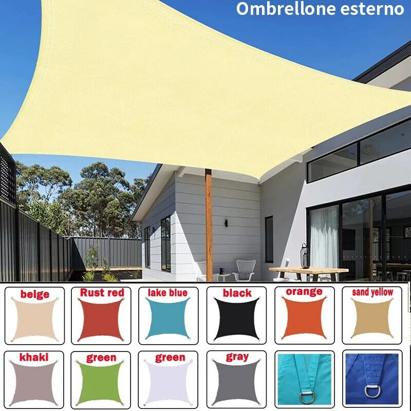 Voile d'ombrage en Polyester 420D, imperméable, carré, Rectangle, auvent de jardin, Patio, piscine, pare-soleil, auvent de Camping