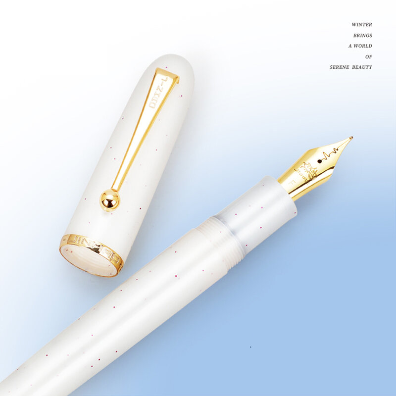 New JINHAO 9013 Fountain Pen Acrylic Transparent White Spin Pen F M Nib Stationery Office School Supplies Writing Pen PK 9019
