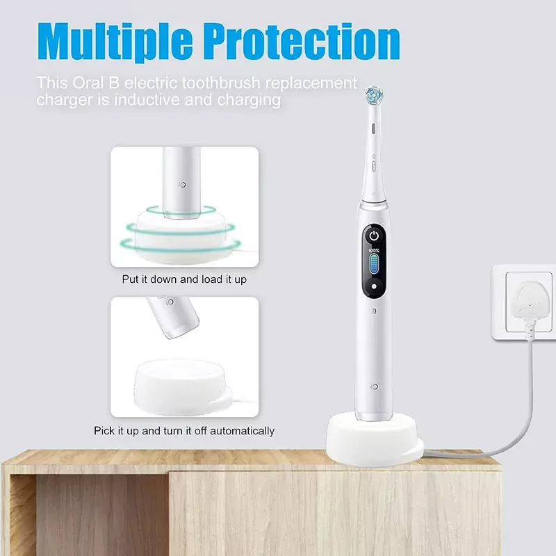 For Oral B iO Series 7/8/9 9S 10S iO7 iO8 iO9 3768 EU/US/UK Charger 100-240V Magnetic Electric Toothbrush Charging Base Adapter